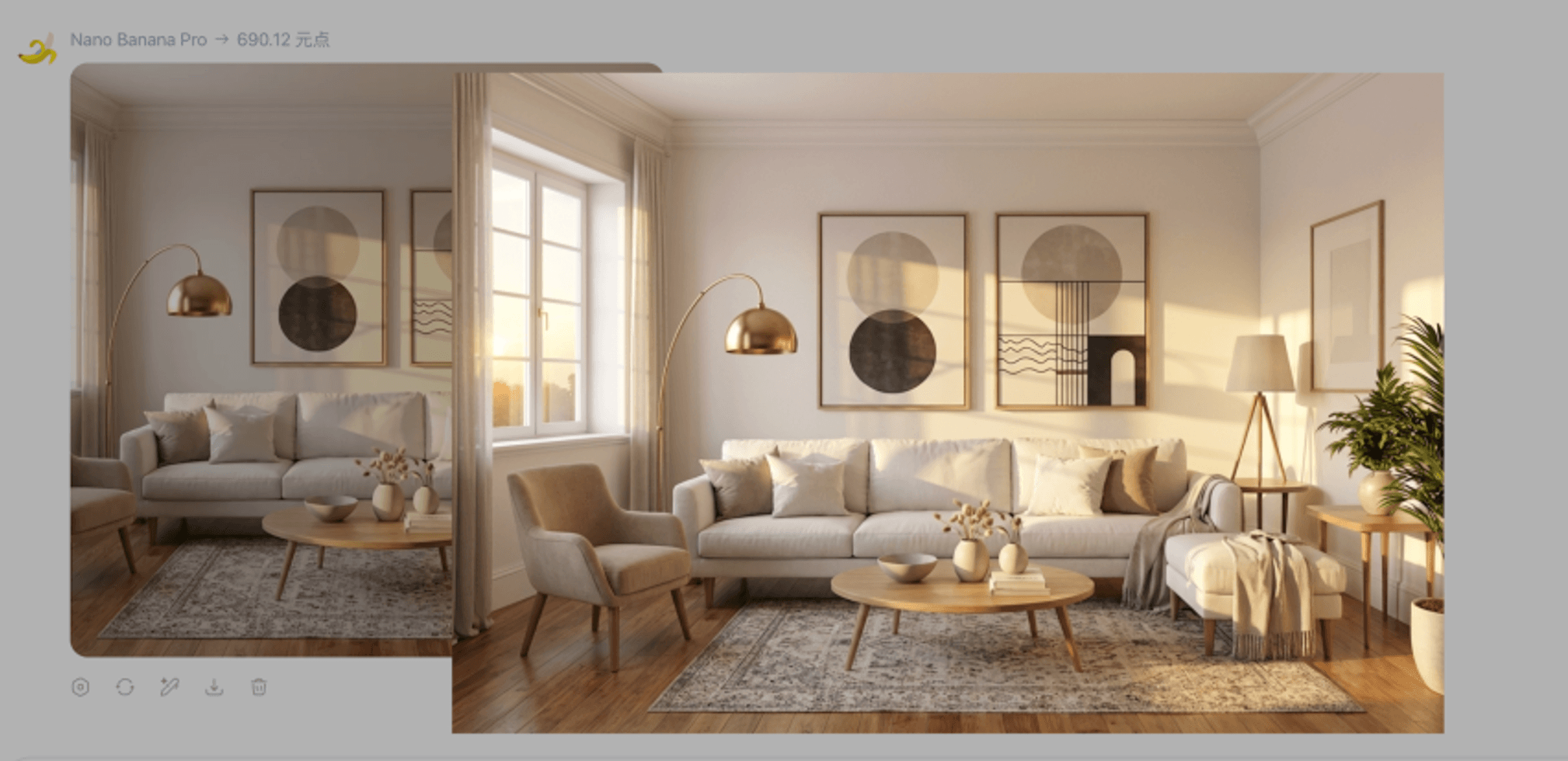 Nano Banana interior design prompt example