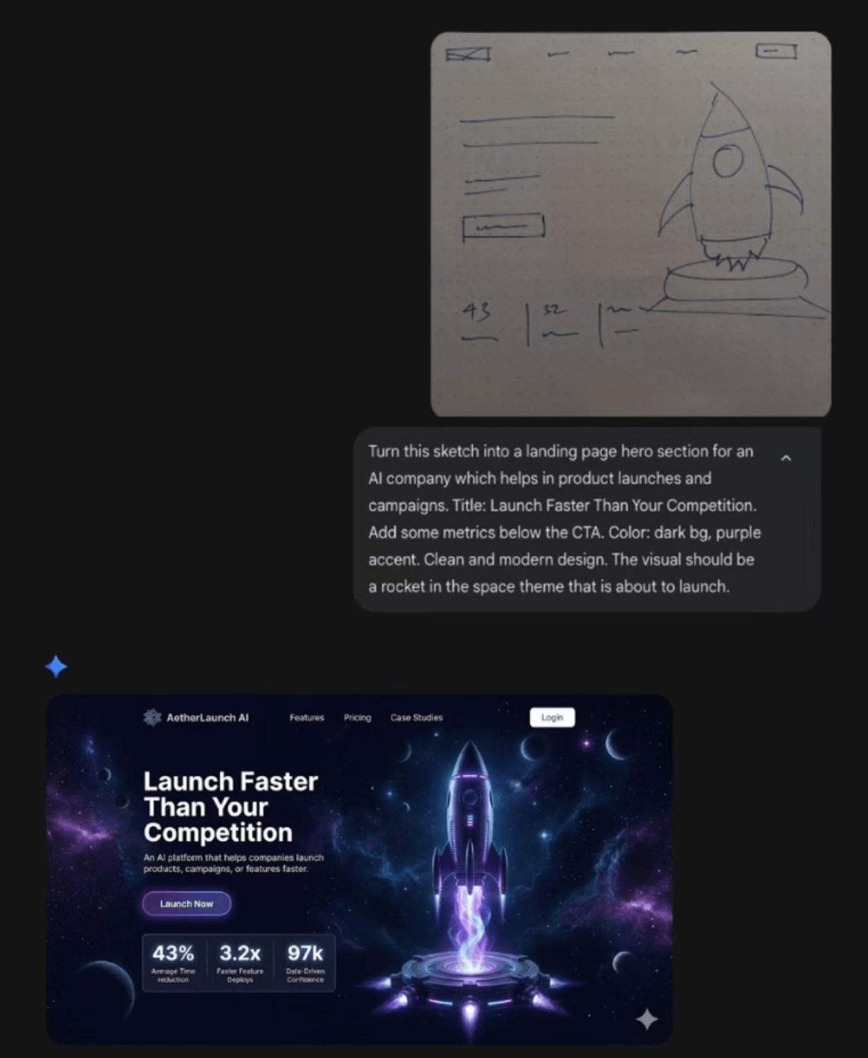 Nano Banana UI design example